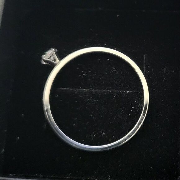 Women's Dainty Prong Round Solitaire Promise Ring - Girls Pinky Ring - Picture 9 of 9